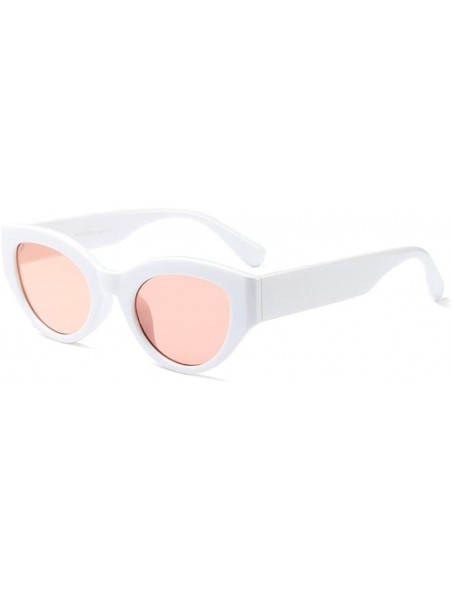 Oval Unisex Retro Eyewear Oval Sunglasses Small Glasses Oval Frame UV400 - C3 - C9189YC0W6A $17.80