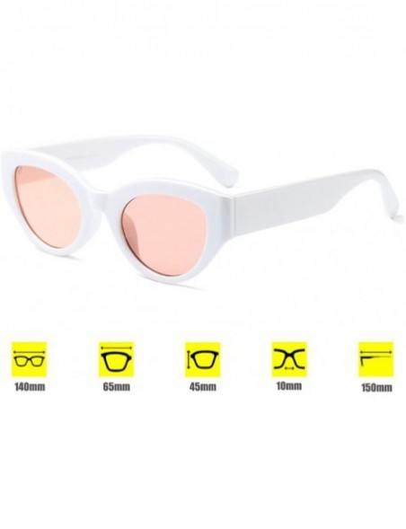 Oval Unisex Retro Eyewear Oval Sunglasses Small Glasses Oval Frame UV400 - C3 - C9189YC0W6A $17.80