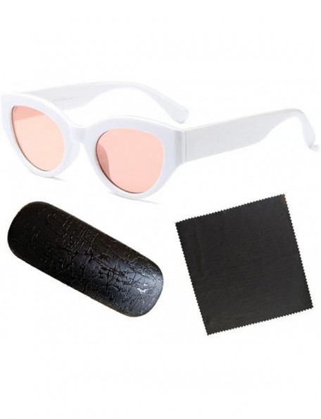 Oval Unisex Retro Eyewear Oval Sunglasses Small Glasses Oval Frame UV400 - C3 - C9189YC0W6A $17.80