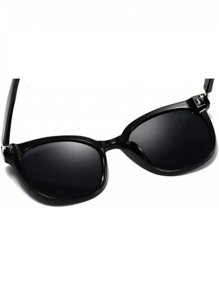 Oval Unisex Sunglasses Retro Black Drive Holiday Oval Non-Polarized UV400 - Black - C318R83HAEQ $9.79