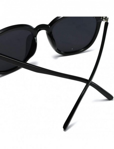 Oval Unisex Sunglasses Retro Black Drive Holiday Oval Non-Polarized UV400 - Black - C318R83HAEQ $9.79