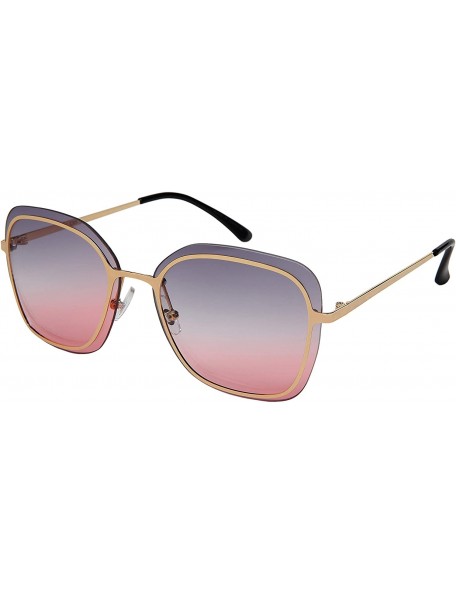 Rimless Womens Fashion Designer Inspired Rimless Sunglasses Flat Mirroed Lens UV Protection - CT18YK8TMDE $10.89