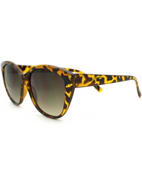 Round Women's Simple Classy Sunglasses Oval Round Butterfly Frame - Tortoise - CR11P9CK0FV $13.09