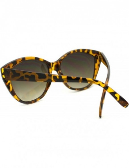 Round Women's Simple Classy Sunglasses Oval Round Butterfly Frame - Tortoise - CR11P9CK0FV $13.09