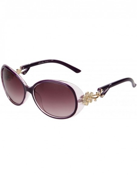 Oval Designer Womens Oversized Sunglasses Fashion with Crystals GD103 - Purple - C8188Z6D395 $8.71