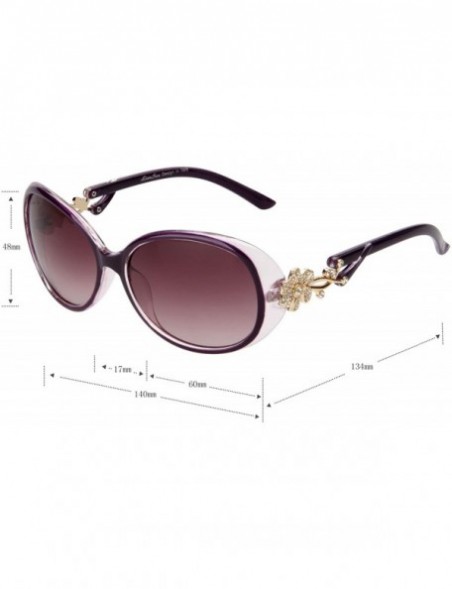 Oval Designer Womens Oversized Sunglasses Fashion with Crystals GD103 - Purple - C8188Z6D395 $8.71