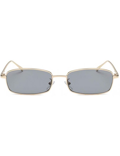Square Unisex Vintage Square Sunglasses-Retro Small Metal Frame UV400 - Gold/Silver - CH196M5GY3N $7.88