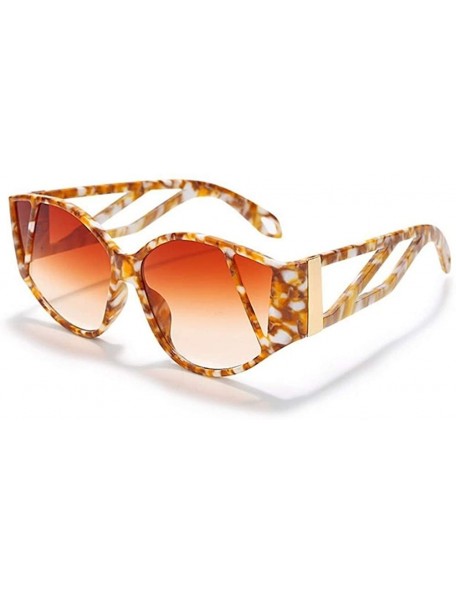Oversized Marbling Oversized Frame Sunglasses for Women Unique Eyewear UV400 - C5 - CK190HDYM70 $9.29