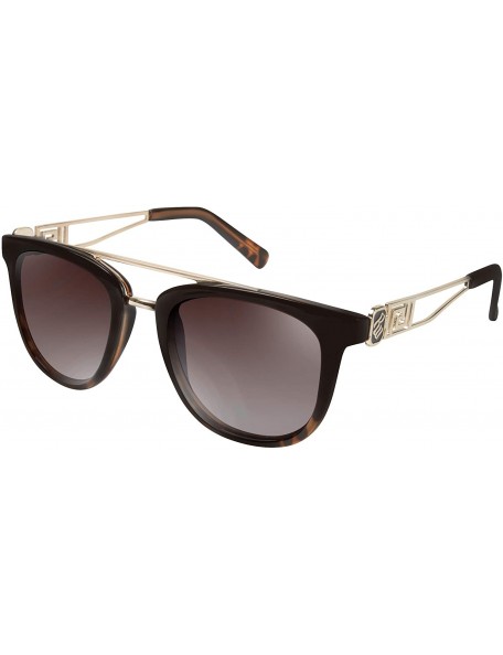 Rectangular Women's R3216 Rectangular Vintage-Inspired Sunglasses with 100% UV Protection - 60 mm - Black & Silver - C0195Q2N...