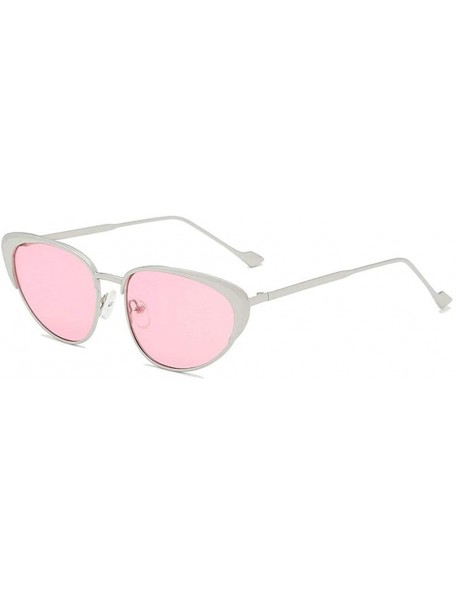 Round Metal Small Frame Cat Sunglasses trend New Punk Round Men Women Sunglasses 5336 - Pink - C018ZA77IMG $13.02