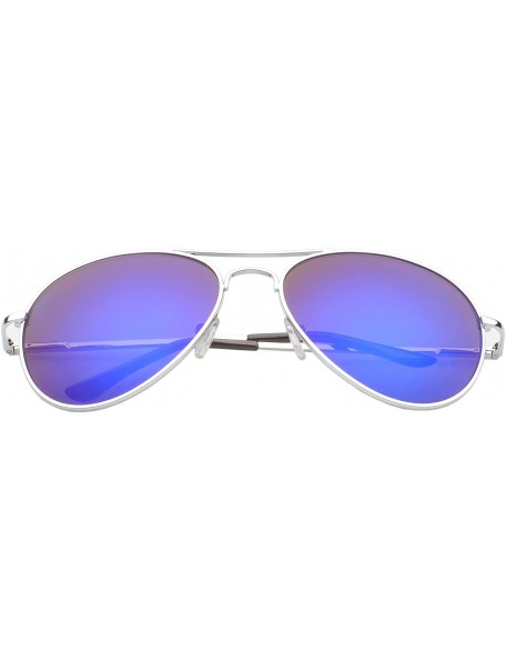 Round 'Kingsburg' Aviator Fashion Sunglasses - Blue - C711OJZAO95 $8.87