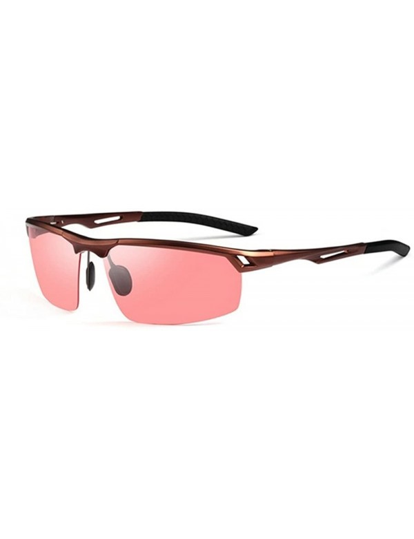 Rimless Polarized Men And Women Fishing Sunglasses Al - Mg alloy Frame Eyewear - yhl - Al Mg Frame-pink - CW12N431UX8 $11.97