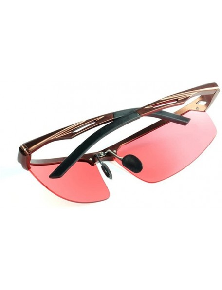 Rimless Polarized Men And Women Fishing Sunglasses Al - Mg alloy Frame Eyewear - yhl - Al Mg Frame-pink - CW12N431UX8 $11.97