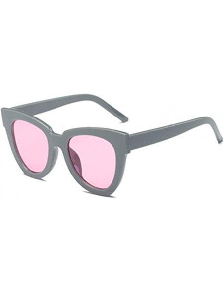 Oval Fashion Retro Cat eye Sunglasses Polarized Classic Goggles Unisex Designer style - Fuchsia - CE190G7K35T $16.27