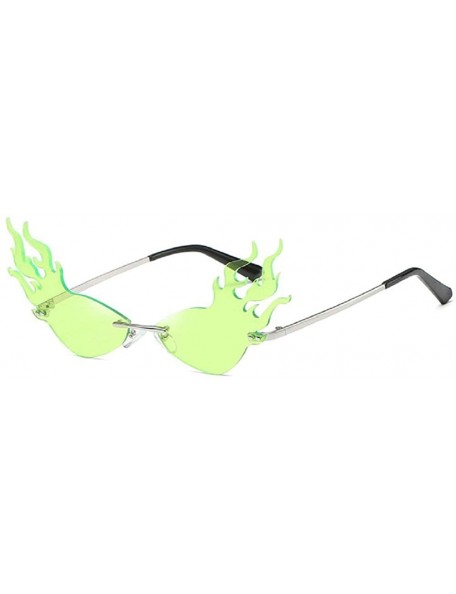 Rimless Fashion Cat Sunglasses Women Rimless Sun Glasses Eyewear Luxury Trending Party Sunglasses UV400 - Green - CS18YSXGRCX...