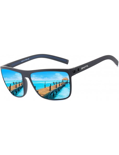 Square Polarized Sunglasses for Men Lightweight TR90 Frame UV400 Protection Square Sun Glasses - CZ18Y6XOD4C $23.81