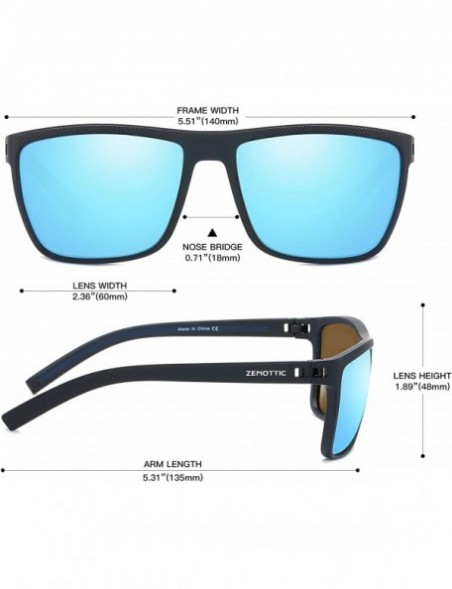 Square Polarized Sunglasses for Men Lightweight TR90 Frame UV400 Protection Square Sun Glasses - CZ18Y6XOD4C $23.81