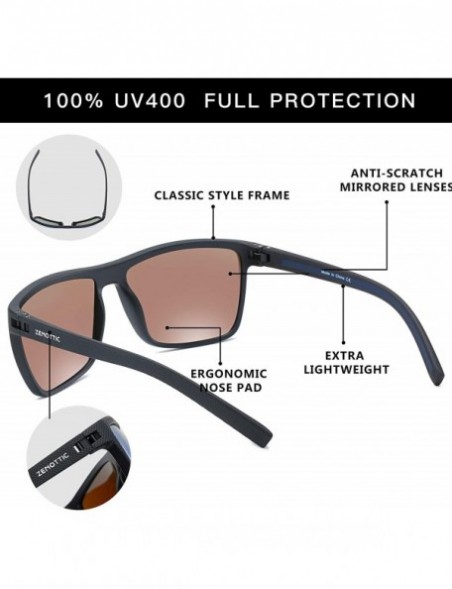 Square Polarized Sunglasses for Men Lightweight TR90 Frame UV400 Protection Square Sun Glasses - CZ18Y6XOD4C $23.81