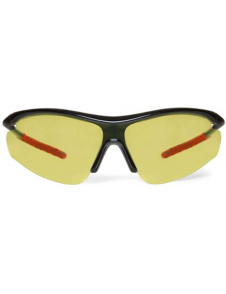 Sport Zeta Black Running Sunglasses with ZEISS P2140 Yellow Tri-flection Lenses - CP18KMZGKAL $22.09