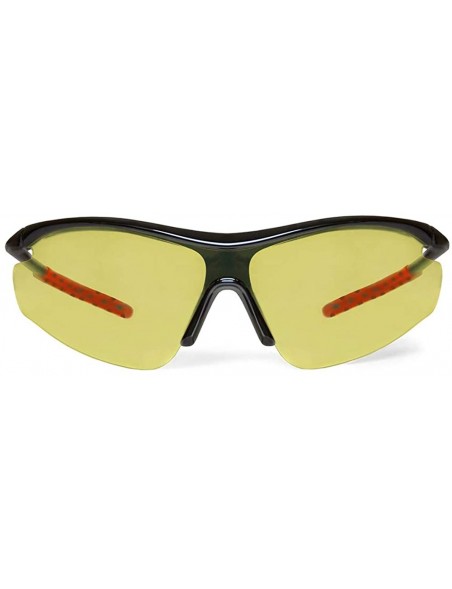 Sport Zeta Black Running Sunglasses with ZEISS P2140 Yellow Tri-flection Lenses - CP18KMZGKAL $22.09