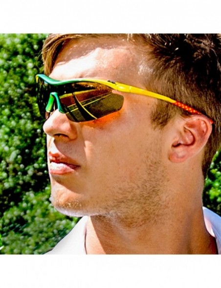 Sport Zeta Black Running Sunglasses with ZEISS P2140 Yellow Tri-flection Lenses - CP18KMZGKAL $22.09