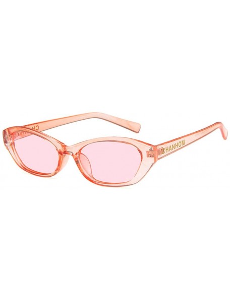 Oval Unisex Sunglasses Retro Bright Black Grey Drive Holiday Oval Non-Polarized UV400 - Pink - CS18RLIYAK7 $9.97