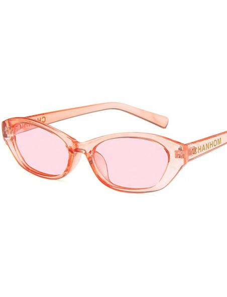 Oval Unisex Sunglasses Retro Bright Black Grey Drive Holiday Oval Non-Polarized UV400 - Pink - CS18RLIYAK7 $9.97