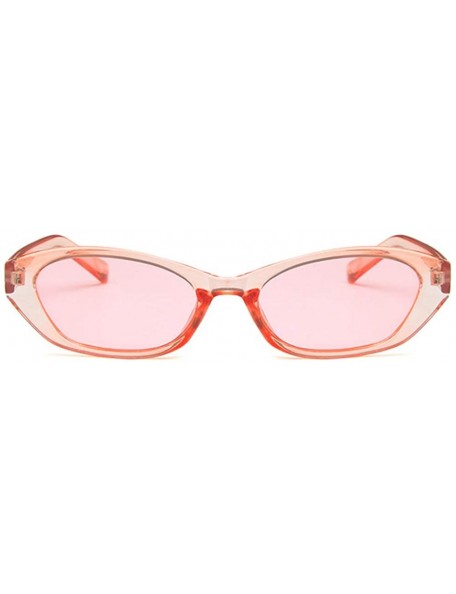 Oval Unisex Sunglasses Retro Bright Black Grey Drive Holiday Oval Non-Polarized UV400 - Pink - CS18RLIYAK7 $9.97