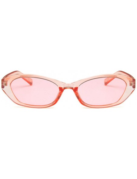 Oval Unisex Sunglasses Retro Bright Black Grey Drive Holiday Oval Non-Polarized UV400 - Pink - CS18RLIYAK7 $9.97