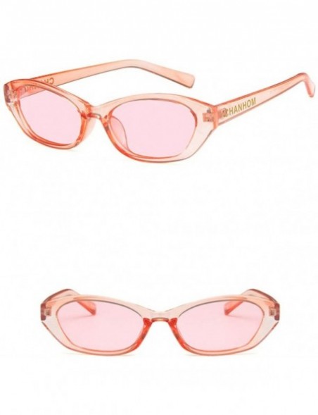 Oval Unisex Sunglasses Retro Bright Black Grey Drive Holiday Oval Non-Polarized UV400 - Pink - CS18RLIYAK7 $9.97
