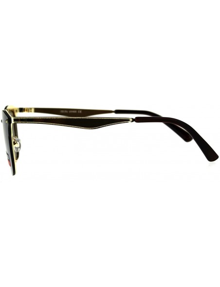 Rimless Color Mirror Rimless Hipster Half Rim Style Sunglasses - Brown - C718CS4T5SX $26.61
