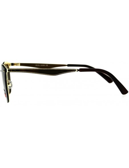 Rimless Color Mirror Rimless Hipster Half Rim Style Sunglasses - Brown - C718CS4T5SX $11.79