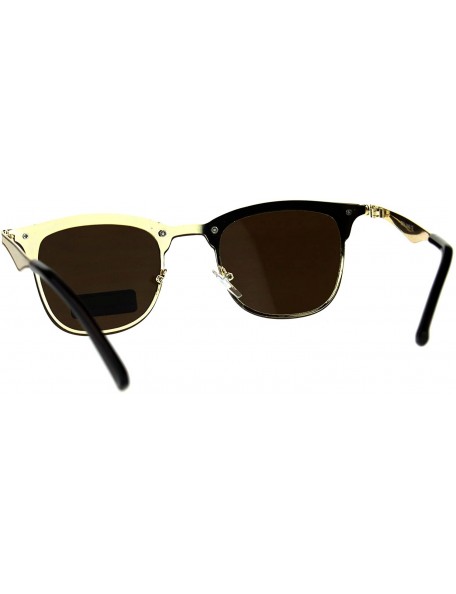 Rimless Color Mirror Rimless Hipster Half Rim Style Sunglasses - Brown - C718CS4T5SX $11.79