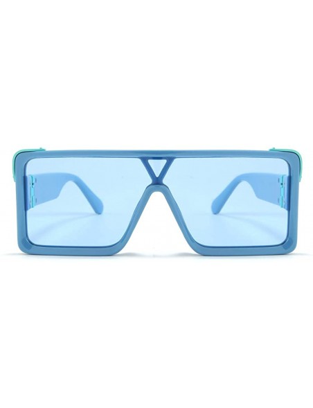 Square New Square Metal Frame Sunglasses Retro Vintage Mirrored UV400 Sun glasses for Men/Women 2120 - Blue - CC18A9AGOXR $8.54