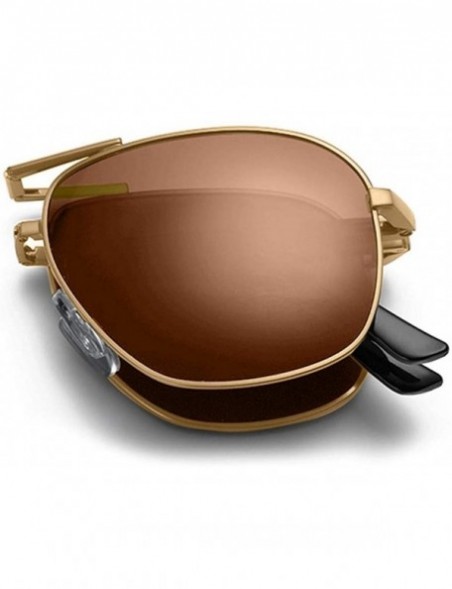 Sport Vintage Retro Oval Sunglasses Ellipse Metal Frame Glasses Trendy Fashion Shades - H (Foldable) - CF18WD66D00 $18.47
