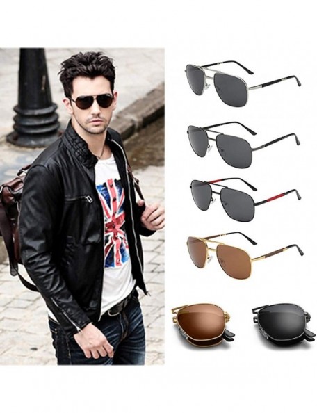 Sport Vintage Retro Oval Sunglasses Ellipse Metal Frame Glasses Trendy Fashion Shades - H (Foldable) - CF18WD66D00 $18.47