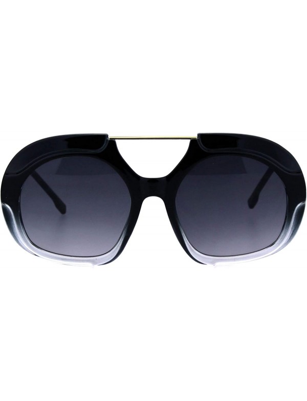 Square Womens Unique Fashion Sunglasses Chic Retro Style Shades UV 400 - Black Clear - CG18OK942LI $10.48