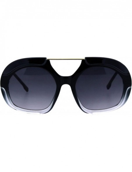 Square Womens Unique Fashion Sunglasses Chic Retro Style Shades UV 400 - Black Clear - CG18OK942LI $10.48