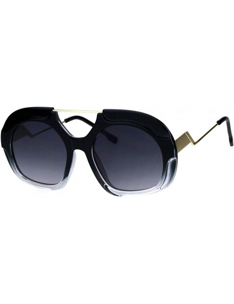 Square Womens Unique Fashion Sunglasses Chic Retro Style Shades UV 400 - Black Clear - CG18OK942LI $10.48