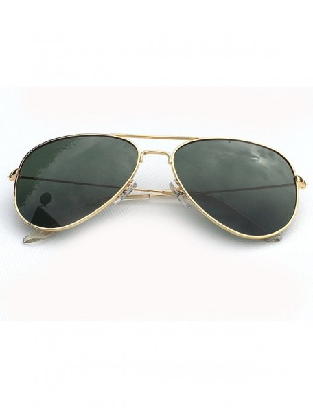 Aviator Fashion Pilot Sunglasses Unisex Men & Women - 100% UV400 Eye Protection - Gold Green - C717WZH0SIS $14.54