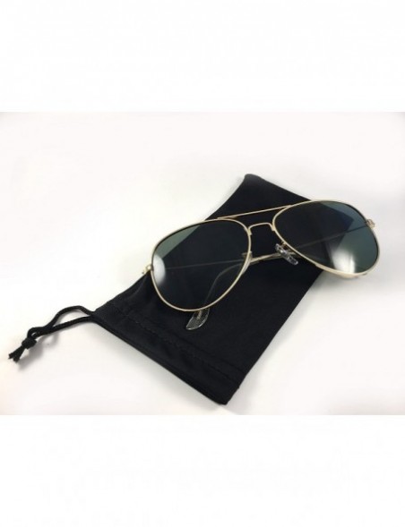 Aviator Fashion Pilot Sunglasses Unisex Men & Women - 100% UV400 Eye Protection - Gold Green - C717WZH0SIS $14.54