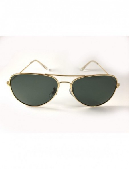 Aviator Fashion Pilot Sunglasses Unisex Men & Women - 100% UV400 Eye Protection - Gold Green - C717WZH0SIS $14.54