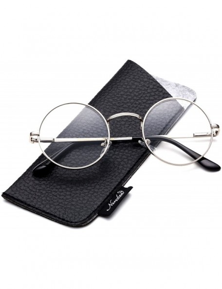 Round Round Retro John Lennon Sunglasses & Clear Lens Glasses Vintage Round Sunglasses - Clear Lens - Silver - C118KO6TW0R $8.55