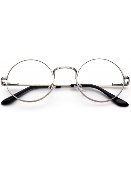 Round Round Retro John Lennon Sunglasses & Clear Lens Glasses Vintage Round Sunglasses - Clear Lens - Silver - C118KO6TW0R $8.55