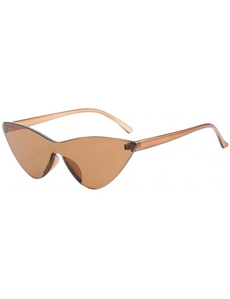 Round Europe and America sunglasses avant-garde hot candy color Glasses - Khaki - CQ18Q623TL3 $7.49