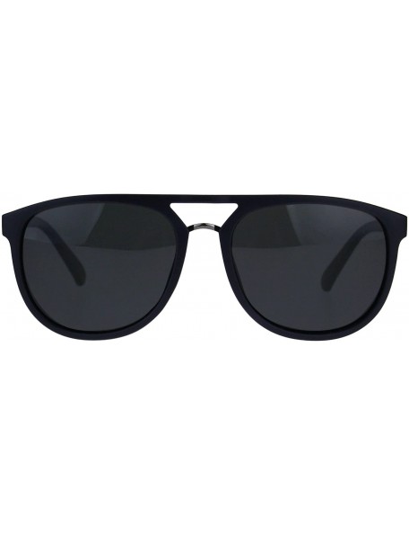 Rectangular Mens Classic Mod Thin Plastic Racer Pilots Sunglasses - Navy Black - CB188TWGM2M $10.62
