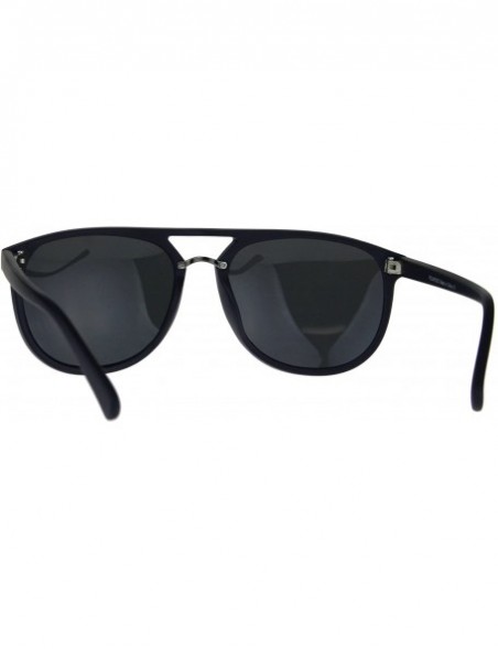 Rectangular Mens Classic Mod Thin Plastic Racer Pilots Sunglasses - Navy Black - CB188TWGM2M $10.62