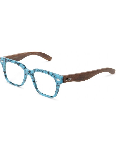 Oval Pledge Wooden Eyeglasses - Turquoise - CH11G5ONCLV $30.47