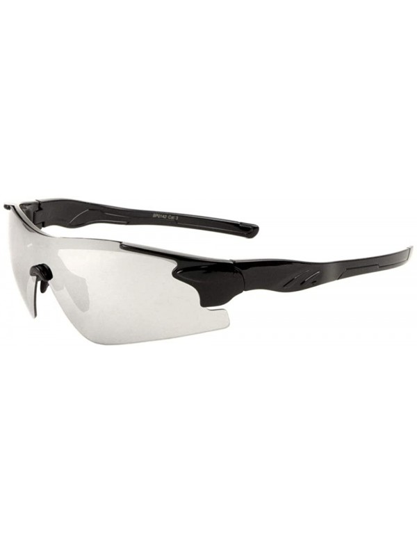 Sport Sport Light Weight One Piece Shield Sunglasses - Grey Black - CY197WQGA9R $11.15