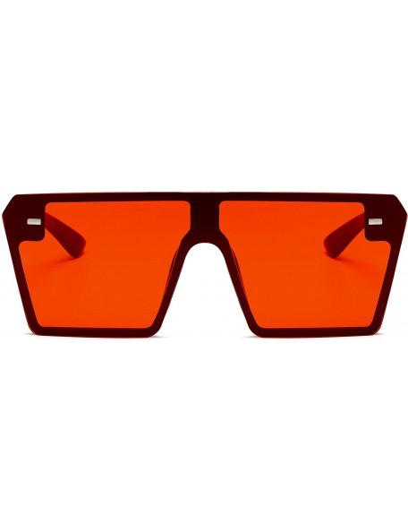 Oversized Classic Fashion Square Oversized Sunglasses for Women Men - Red - CS18XI78XW8 $7.89